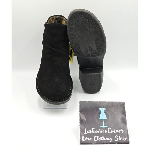 NWT Fly London Women's Black Suede Merk Ankle Bootie Size 8.5  (39) 2821 - Picture 3 of 15